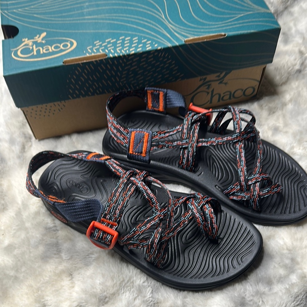 Chaco Black and Red Strappy Sandals